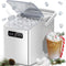 Countertop Portable Ice Maker, Self-Cleaning with Handle, Ice Scoop, 2 Sizes of Bullet Ice Cubes, for Home/Kitchen/Office-White