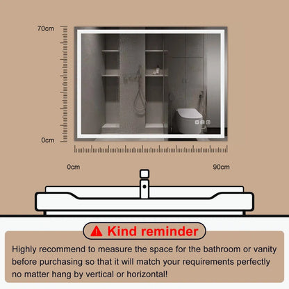 Abbagail LED Bathroom Mirror Bluetooth, Dimmable, Defog, Wall Mount