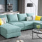 Convertible Modular Sectional Sofa U Shaped Modular Couch with Reversible Chaise Modular Sectional Couch with Storage, Aqua Blue