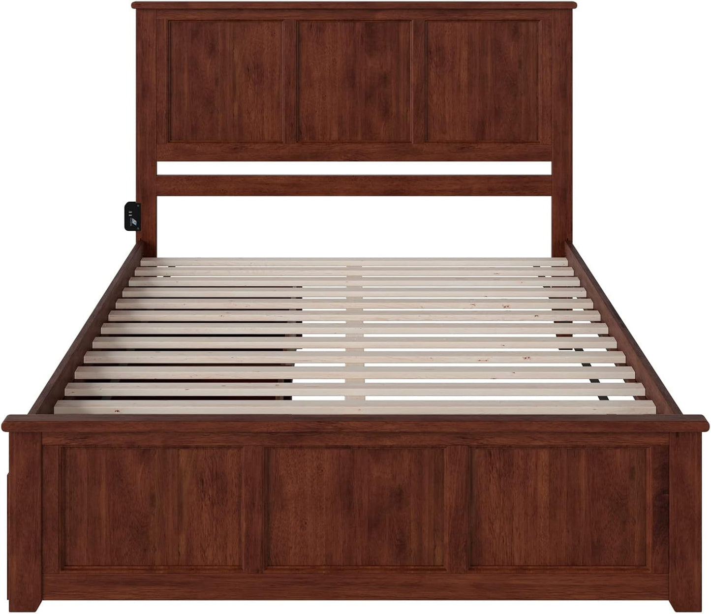 Atlantic Furniture AR8646114 Madison Platform Bed with Matching Foot Board and 2 Urban Bed Drawers, Queen, Walnut