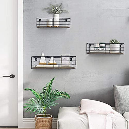 Floating Shelves Wall Mounted Set of 3, Hanging Storage Wall Shelf for Bathroom, Living Room, Bedroom, Kitchen Home Decor