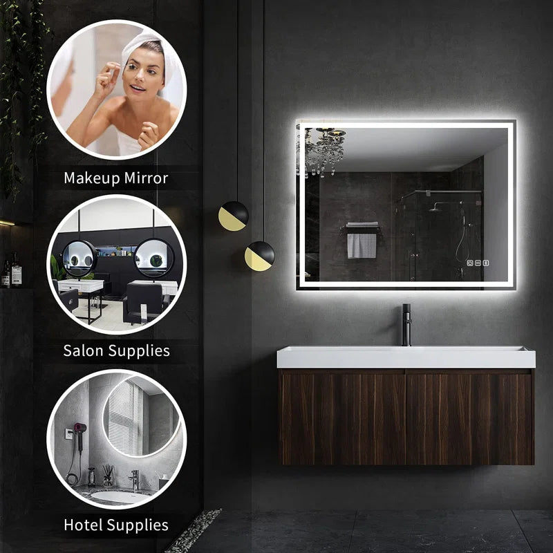 Abbagail LED Bathroom Mirror Bluetooth, Dimmable, Defog, Wall Mount