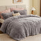 Malea Shaggy Comforter Set, Long Faux Fur Cozy down Alternative, Modern Casual Ultra Soft All Season Fluffy Bedding with Matching Sham, King/Cal King, Grey 3 Piece