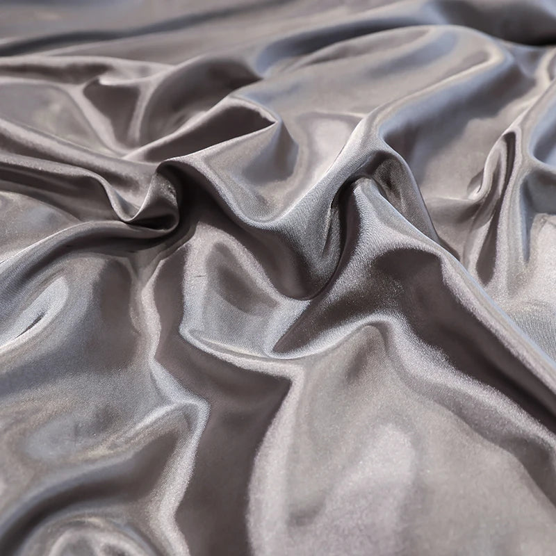 Satin Silk Bed Sheets for Summer Plain Flat Sheet for Double Bed Twin/Full/Queen/King Size Bed Linen (Pillowcase Need Order)